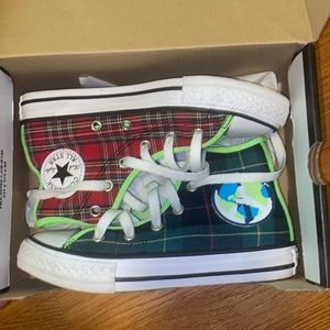 Converse fun plaid shoes - size 13 kids- worn twice